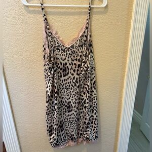 Leopard Print Lace Trim Chemise - PAIR WITH ROBE!